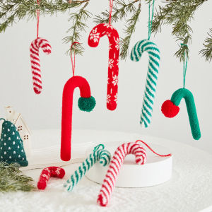 1PCS Christmas Crutch Decorations  Xmas Tree Topper Ornaments for Christmas Wreath DIY Craft Home Vase Filler Party Supplies