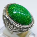 Cincin Batu Teratai Hijau Natural. 