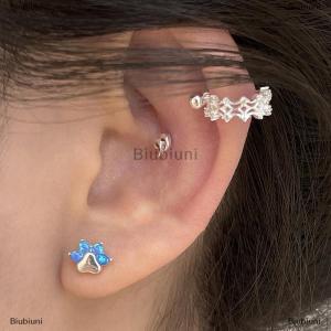 [COD] Biubiuni 1 cặp Opal Cat Claw Tai xương móng tay xoắn ốc Stud Bông tai cho phụ nữ Cô gái bên mới đồ trang sức mỹ Quà Tặng