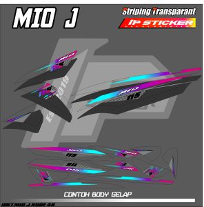 MIO J(COD)  STIKER STRIPING MOTOR YAMAHA MIO J - STIKER LIST STIKER MOTOR DESAIN RACING HOLOGRAM DAN TRANSPARAN BISA COD IP. PROJECT.KODE- 48