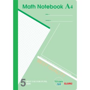 [Hỏa tốc] Vở Caro Math Notebook KLONG A4 200 trang 70/92 MS 298