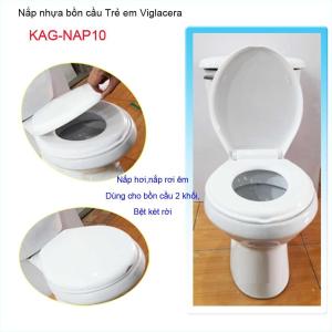 [HCM]Nắp bồn cầu trẻ em KAG-NAP10 rơi êm nắp đậy bồn cầu trường mẫu giáo nhựa trắng dày đẹp