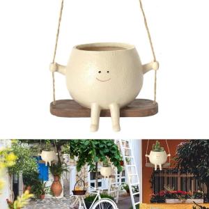 Đu khuôn mặt chậu trồng cây cảnh treo cho trong nhà ngoài trời mọng nước Chậu nhựa chậu trồng cây quà tặng cho Giáng sinh