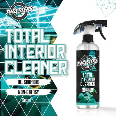 Two Steps Detailing Total Interior Cleaner 500ml Cherry Scent Non Greasy for Leather Plastic Vinyl Fabric Glass Car Interior Detailing Leather Repair Interior Clean Spray