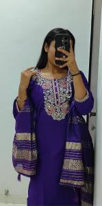 [PRE-ORDER] Size S to 2XL KURTI PANT OR DUPPAT FABRIC:-  Roman Silk with Beautiful Embroidery With Sequence Work  sets_2509