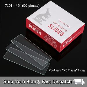 【READY STOCK】50PCS Microscope Slides/Plain 7105 Single Frosted/Ground Edges 45°/Microscope Slide Biological Experiment