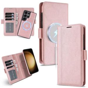2 in 1 Magnetic Wallet Case For Samsung Galaxy S26 S25 Ultra S24 Plus S23 5G Phone Shell Wireless Charging Cover Cards Slot