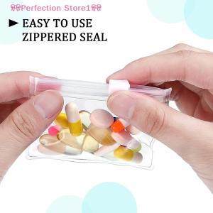 🎀Perfection Store1🎀 5pcs Pouch Bags Zippered Pouch Reusable Clear Bags Self Sealing Travel Organizer Storage
