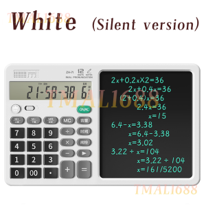 [✅SG Ready Stock] 12 Digit Solar Calculator with LCD Writing Tablet Dual Power Rechargeable Portable Calculator Notepad for Office School