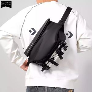 【Life Shop】Crossbody Bag Men Sling Bag Phone Pouch Chest Bag Black Large Capacity Shoulder Bag Beg Men Sling ES401