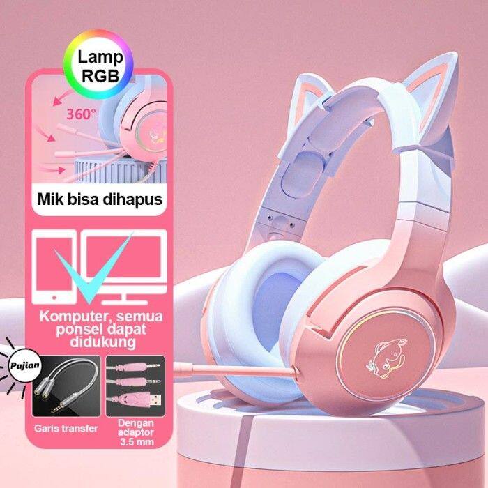 Lagi Promo Onikuma K9 Headset Gaming Headphone Cat Ear Telinga