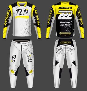 JERSEY SET SEMI CUSTOM JERSET BAJU TRAIL MOTOCROSS ADVENTURE TRABAS GRASSTRACK (CELANA STRECH)