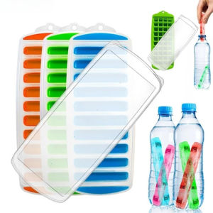10 Grid Silicone Ice Cube Tray with Lid Long Strip Ice Making Mold Ice Block Mold DIY Homemade Ice Cube Tray