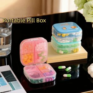 SKYJS Mini 8 Grids Pill Box Plastic Individual Compartments Pills Case Multifunctional Moisture-proof Pill Dispenser for Home