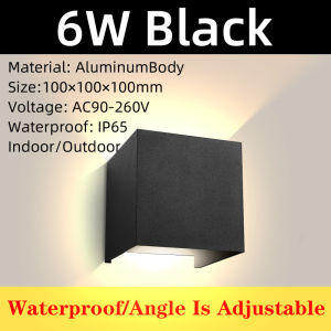 Led Wall Lamp 6W/12W IP65 Waterproof Aluminum Wall Light For Bathroom Home Stair Garden Outdoor Indoor Lighting 1 Year Warranty