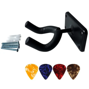 KAWES Wall Hanging Guitar Hook Black Guitar Hanger Wall Hook for All Size Guitars Bass Mandolin Banjo Ukulele