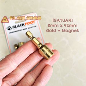 Mata Sok Roofing 8mm x 42mm Magnet BLACKFOOT Bor Nut Baut Baja Ringan 8 mm AT.3.2.8.42MM