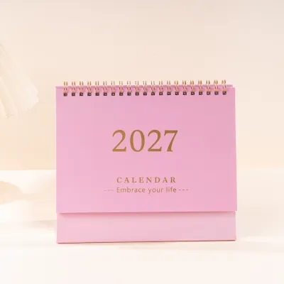 BENNETTGC Standing 2027 Desktop Desk Calendar Foldable Portable Flip Calendar Writeable Memo Academic Planner Office Stationery