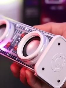 V8 Bluetooth Speaker Transparent Speaker LED TWS Series Surround TF card Double Horn Subwoofer Multiple RGB Lighting