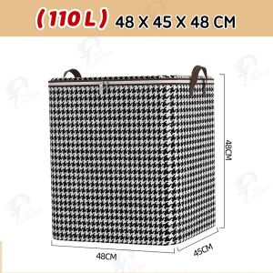 กระเป๋าเก็บของ กระสอบเก็บผ้านวมพับได้ ผ้า Oxford ถุงเก็บผ้าห่มมีซิปคู่ เก็บของใช้อเนกประสงค์ กันฝุ่น แมลง 3ขนาด 110/14/180 ลิตร พร้อมส่ง GD01