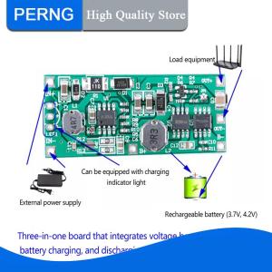 [PERNG] Tehe โมดูลบูสเตอร์ชาร์จไฟ DC 9V 12V สำหรับ18650แบตเตอรี่ลิเธียม