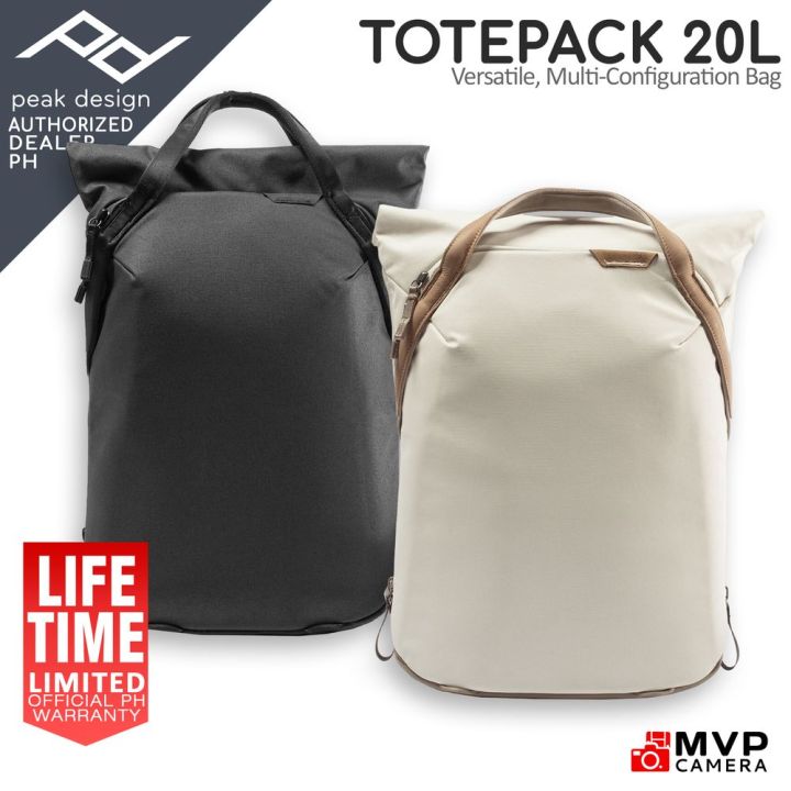 Peak Design Everyday Totepack 20L v2 BLACK and BONE MVP CAMERA