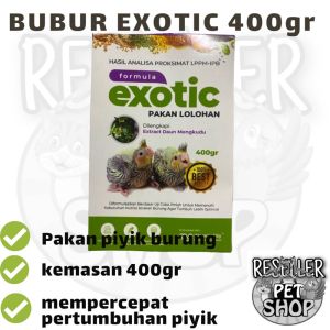 FORMULA EXOTIC KEMASAN KOTAK 400 GR PAKAN BUBUR BURUNG ANAKAN LOVEBIRD FALK PARKIT FINCH DLL LOLOHAN SPET