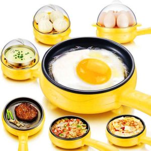 DFVDS Multifunctional Mini Breakfast Maker Eggs Boiler Fried Steak Pancake Electric Egg Cooker Food Steamer Egg Steamer Frying Pan