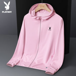 PLAYBOY Summer Korean Version of The New Mens and Womens Outdoor Skin Clothes Loose Light Breathable and Quick-drying Sun Protection Clothes for Couples