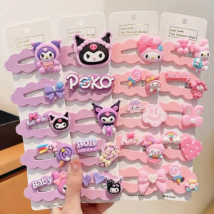 Bộ 5 Kẹp Tóc Hoạt Hình Dễ Thương Cho Bé Gái - Phụ Kiện Tóc Đa Dạng Màu Sắc