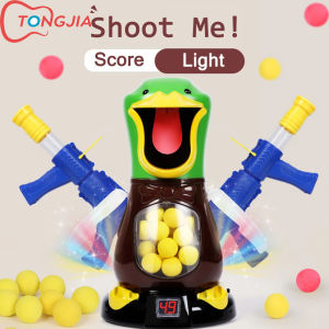 Tong Jia Duck Shooting Toy Target Shooting Game Party Toys with Score Record LED and Sound 24 Foam Ball Electronic Target Shooting Practice Toys Gifts for Boys and Girls