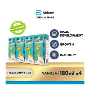 Grow Growing Up Milk for Kids (1 year onwards) - Ready-To-Drink Vanilla - 4X180ML