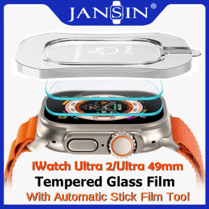 2pcs Tempered Glass For Apple Watch Ultra 2 49mm Anti-Scratch Screen Protector Film With Automatic Stick Film Tool iWatch Ultra 49mm Cover Accessories