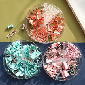 Deli Long Tail Clip Set Office Stationery Combination Color Paper Clips