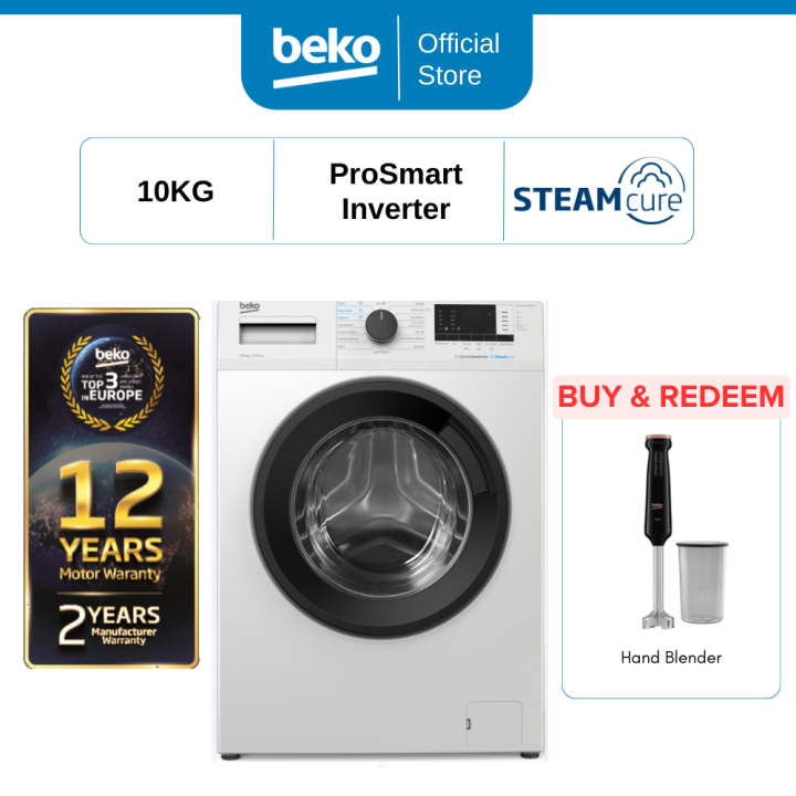 Beko Front Load Washing Machine With Inverter Technology (10kg) WCV10614XB0STW Lazada