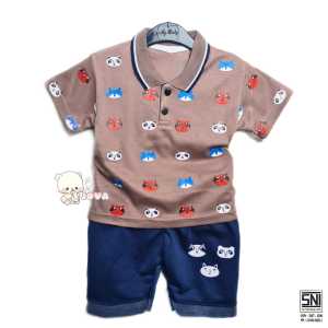 BAJU BAYI LAKI LAKI SETELAN ANAK COWO LUCU STELAN COWOK 6 12 BULAN KEREN TRENDY KEKINIAN KERAH WANGKI HEWAN