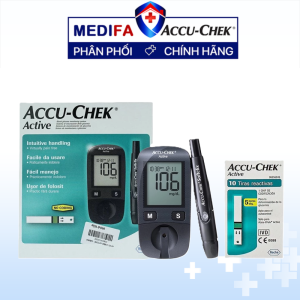 Máy Đo Đường Huyết ACCU-CHEK Active Công Nghệ Không Code Tiện Lợi Kèm 10 Kim Lấy Máu