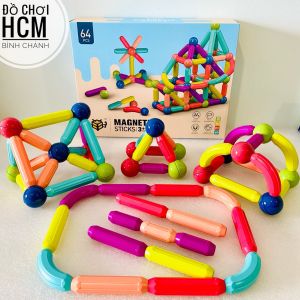 [HÀNG CAO CẤP - CHẤT LƯỢNG] Đồ chơi trẻ em bộ xếp hình nam châm 64 chi tiết cho bé chơi lắp ráp lego lắp ghép xếp hình