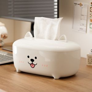 CANICECA Cartoon Animal Tissue Box Non-Slip Base Thickened Paper Towel Holder  Space Saving Tissue Case Desktop Use