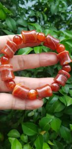 💗💗Vòng tay đá mã não đỏ kiểu hạt to lu thống 14mm với hạt tròn 10mm nam nữ mệnh hỏa mệnh thổ đeo xinh đẹp tay chỉ có 480k ạ