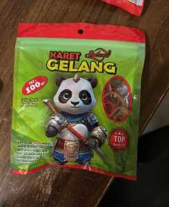 J.ONE/Karet gelang sukawa panda dan Karet Gelang Roman 100 gram & 500gr/Warna Kuning