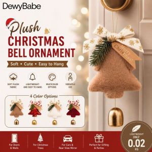 DewyBabe Plush Christmas Bell Ornament Soft Korean Style Multicolor Lightweight Easy To Hang Decor