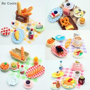 💟【Special price】💟Be Cools 1Set Dollhouse Mini Breakfast Play Dim Sum Bread Jam Plate Model Miniature Kitchen Cooking Baking Model DIY Doll Accessories