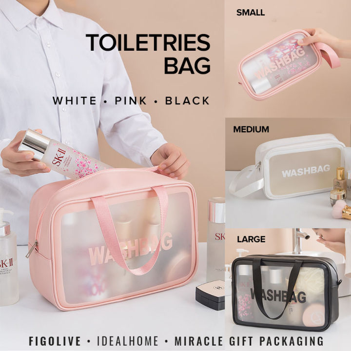 [SG Seller] Large Frosted Travel Toiletries Bag Pouch, Waterproof