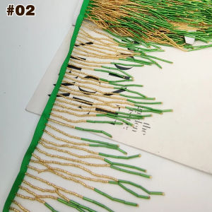45cm Long Bead Tube Tassel Lace Trim Fringe For Sewing Stage Costume Curtains Dress Upholstery Decor Accessories Crafts