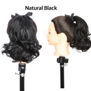 Heat Resistant Synthetic Curly Ponytail Wig Adjustable Elastic Band Quick Clip On Natural Curls Fake Hair