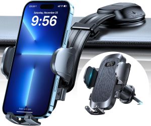 Upgraded Strongest Suction Car Phone Holder Bendable Arm  Block View Rotatable Cellphone Mount for Dashboard Windshield Vent Cradle Stand for iPhone 17 16 15 14 13 12 Pro Max (Black)