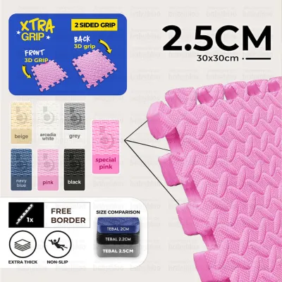 BabyBloo Baby Playmat 30x30x2.5CM EVA EXTRA Thick Foam Play Mat Puzzle Carpet Mat Puzzle Floor Carpet Karpet Bayi Tikar