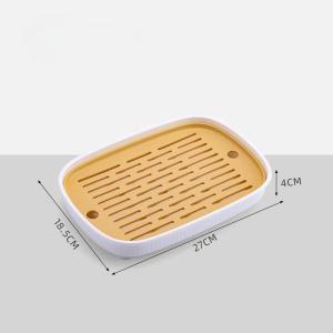 1 ชิ้น ถาดระบายน้ำสองชั้นห้องนั่งเล่นถาดน้ำชาสร้างสรรค์ชุดชาถ้วยน้ำถาดระบายน้ำถาดสองชั้นถาดผลไม้พลาสติก ที่คว่ำแก้ว ที่คว่ำจานสไตล์มินิมอล