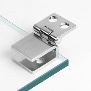 RGFV Frameless Design Door Hinge Clamp Zinc Alloy 0 Degree Shower Door Hinges DIY Installation Bilateral Clip Cabinet Door Hinge Shower Door